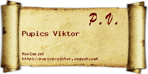 Pupics Viktor névjegykártya