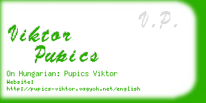 viktor pupics business card